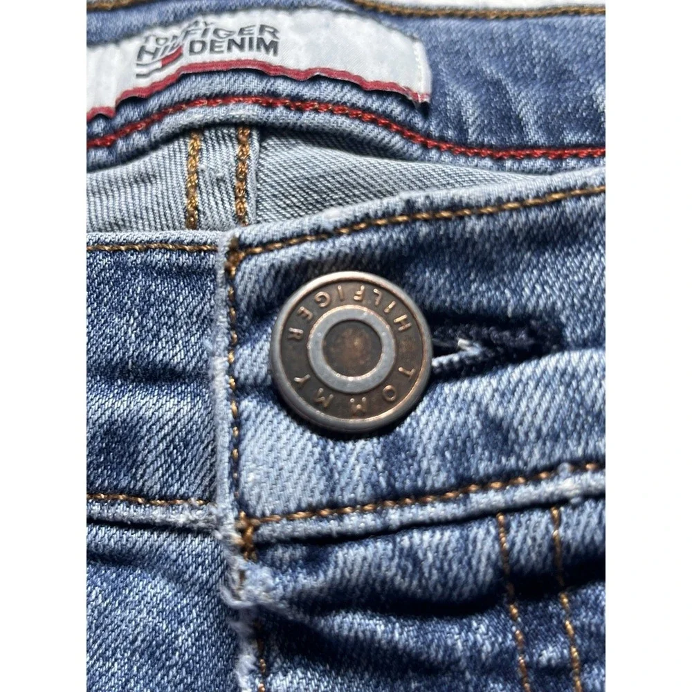 Tommy Hilfiger Denim Jeans Mens 38 Light Wash Straight Fit Stretch Classic Y2K